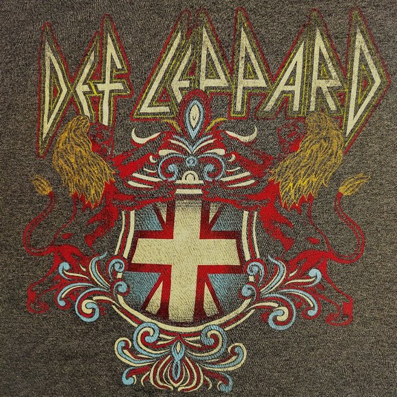 Def Leppard Defcrest Logo metal rock l/s Official T-Shirt L/XL fits XL NWT - Picture 2 of 3